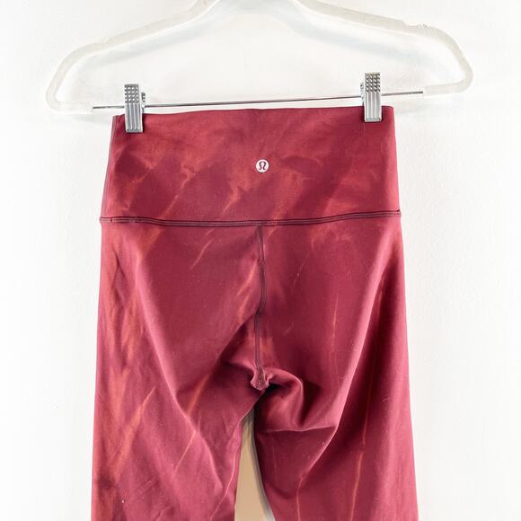 Lululemon Wunder Train High-Rise Tight 25" Sun Bleached Wash Red Merlot - Picture 10 of 10